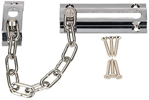 KOTARBAU® Cerradura de cadena de puerta, Cadena de bloqueo, Cadena para puerta antirrobo, Cerrojo de seguridad, Acero inoxidable, Cromo, Plateado, Cerradura adicional, Retenedor, Cadena de protección