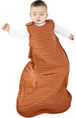 Woolino 4 Season Ultimate Baby Sleeping Bag - Merino Wool and Organic Cotton - Universal Size Adjustable Sleep Sack for Baby - Two-Way Zipper Sleeping Bag (2-24 Months) - Rust