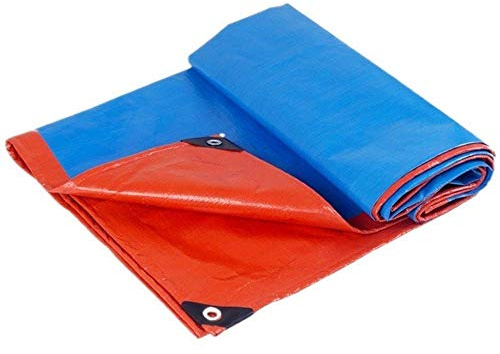 NMDCDH Tarp Blue PE Tarpaulin Waterproof Heavy Duty Tarp Sheet Cover with Eyelets for Garden Furniture, Hutch Outdoor Fishing Camping Ground Sheet Cover, Gardening - 160g/m²-Thickness 0.3mm