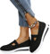 MIYYO Damen Orthopädische Schuhe Klassisch Slip-on Sneaker Sommer Atmungsaktiv Strick Mesh Walkingschuhe Leicht Bequem Weiche Sohle Turnschuhe (Color : Black, Size : 42 EU)