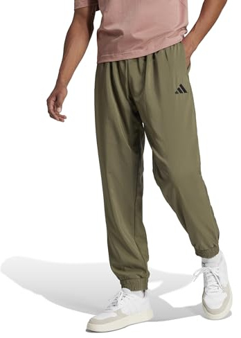 Adidas Mens Essentials Small Logo Stanford Sportswear Pants, Olive Strata/Black, Large/Tall