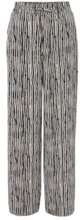 OPUS Damen Wide Leg Pants | Palazzohose MANILO Stripe Wide aus ECOVERO™ Viskose Black, 38