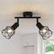 FORCOSO Deckenstrahler Schwarz Schwenkbar 350°, Spots Deckenleuchte 2 Flammig Metall Deckenlampe Strahler, E14 Industrial Deckenspots Wandstrahler, Vintage Decke Küchenlampe Küche Wohnzimmer Flur
