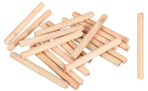 sourcing map Lot de 30 chevilles en bois cannelé avec extrémités biseautées pour meubles, travaux manuels, bricolage - 10 mm x 100 mm