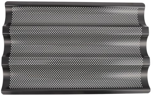 Amosfun Baguette Pan Nonstick, French Bread Baguette Baking Molds with 3 Slot Wave-Design, Long Sourdough Bread Baking Pan for Oven, 10x15''