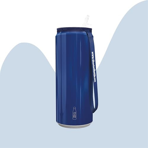 THE STEEL BOTTLE - Bottiglia termica lattina Tin Classic Series in Acciaio Inox, Isolamento sottovuoto a doppia parete, Capacità 450 ml, Chiusura Ermetica, borraccia portatile (#68 BLU)