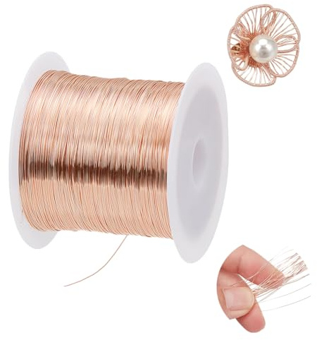 NBEADS Filo di Rame Calibro 0.3mm Calibro 28, Filo per La Creazione di Gioielli Da 72 m Filo per Perline In Rame Filo per Artigianato Pieghevole per Forniture per La Creazione di Gioielli, Roso