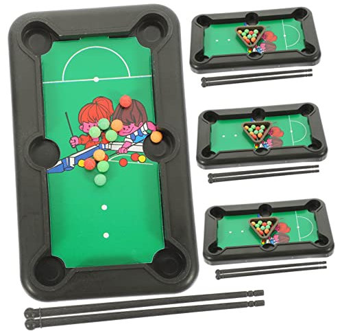 Anneome 4Sätze Mini Billardtisch für Desktop Tragbares Billardspiel für Drinnen Teiliges Set für Erwachsene Perfektes für Fördert die Bindung