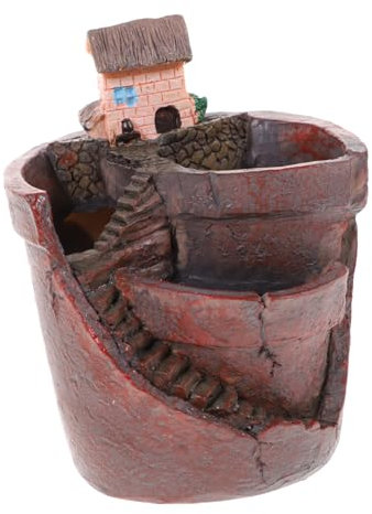 MOBUTOFU Pot De Fleurs Succulentes Petit Maison Corbeille Ornements De Pot De Plante Décor Succulent Air Jardinage Plantes D'intérieur Mignon Herbe Planteur Plante D'intérieur Brun