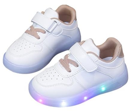 Shine Blinky Baskets respirantes pour fille Chaussures de course pour fille Chaussures lumineuses antidérapantes Chaussures de sport pour enfant Chaussures de sport Shine Blinky, Kaki1, 25 EU