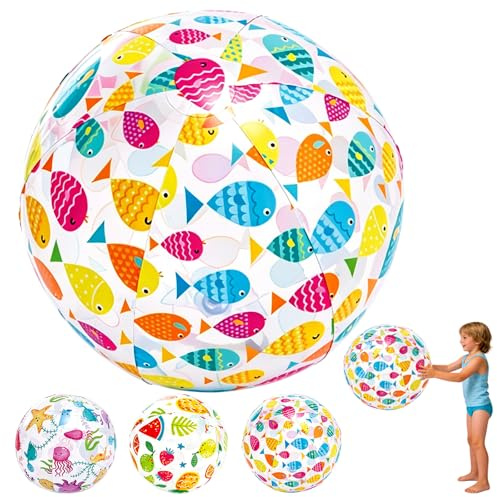 POPOYU 20.1/27.9 Inch Inflatable Beach Ball,Giant Inflatable Balls,Swimming Pool Balls,Transparent BeachBalls Large for Swimming Pool Party