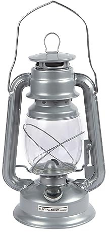 Redwood - Metal Paraffin Hurricane Lantern - 30cm - Silver