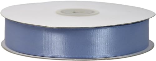 ETM Nastro Doppio Raso Tessuto Decorativo con Finitura Lucida, Blu Avion, Larghezza 25 mm, Lunghezza 50 Metri, per Confezioni Regalo, Eventi e Decorazioni
