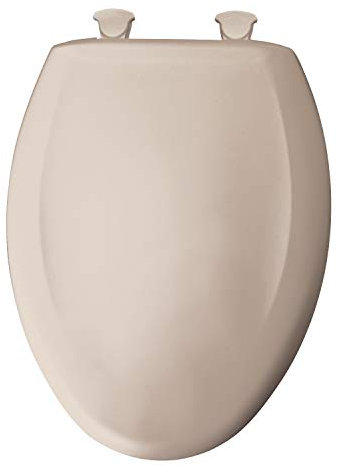 Bemis 1200SLOWT 443 Toilet Seat, Slow-Close Elongated Closed Front Plastic w/Easy-2-Clean Hinges - Blush