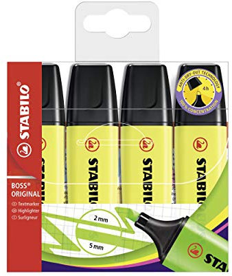 Textmarker - STABILO BOSS ORIGINAL – 5x4er Pack – gelb