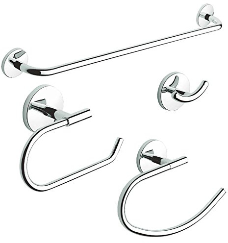 Set de Salle de Bain One Cromo 4 Accessoires en Acier Chromé
