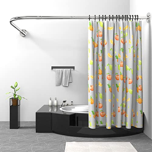 Misounda Duschvorhangstange L Form, Edelstahl Duschstange Ecke 122-190 cm mit Duschvorhangringe, Verstellbare Eckduschstange Duschvorhang Halterung für Badezimmer Badewanne Umkleidekabine, Bohren