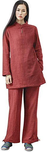 Quattro Stagioni Tai Chi Uniform Set, Tuta per Arti Marziali Abbigliamento Kung Fu Cinese da Donna Tuta Tai Chi in Cotone Tuta da Yoga per Meditazione Zen Arti Marziali, Tuta da Yoga per Meditazione
