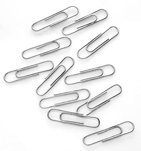 Alevar 100 Steel Paper Clips 50mm No.5 Large Office Clips