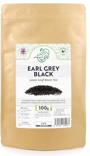 Earl Grey Loose Leaf Tea – Premium Ceylon Black Tea Infused With Bergamot Oil (100g)