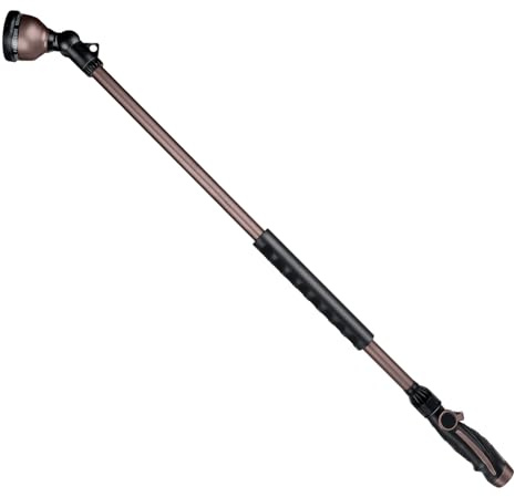 RESTMO 36”Long Watering Wand, 180° Swivel Head Metal Garden Hose Wand with 10 Spray Patterns, 3ft Heavy Duty Hose Nozzle Sprayer with Thumb Flow Control, Ideal to Water Hanging Baskets, Shrubs