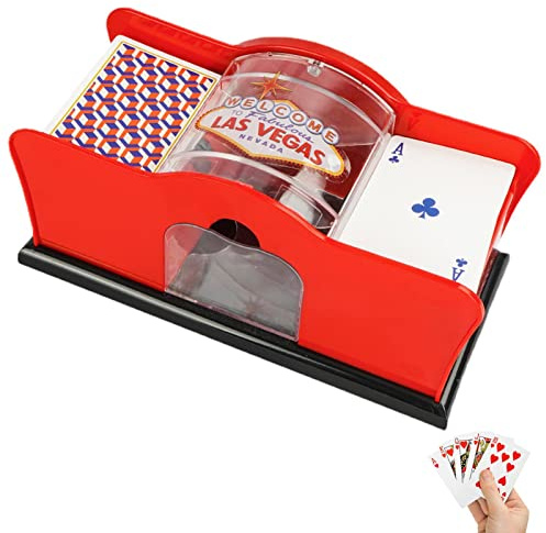 Mélangeur De Cartes Manuel À Manivelle, Mélangeur De Cartes À 2 Plats, Machine À Mélanger Les Cartes À 2 Niveaux, Mélangeur De Cartes Manuel Avec Système À Manivelle Facile Pour La Maison, Les Fêtes