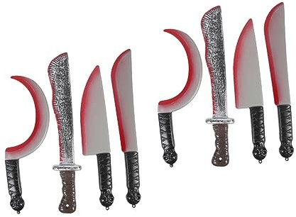 TOYANDONA 8pièces Couteaux Plastique Effrayants pour Halloween Accessoires De Décoration De Fête Jouets Prank Réalistes Forme De Couteau Sanguinolent pour Animations Et Décorations