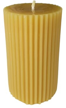 Bivaxljus med spår, 8 cm, 100 % rent bivax