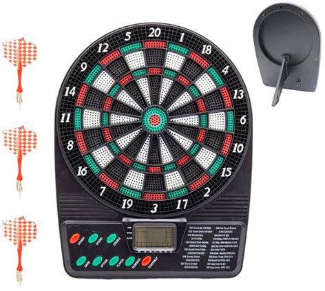 Tableau de score électronique pour fléchettes - Tableau de score électronique - Kit de tableau de bord numérique avec écran LCD, annonces vocales, options multijoueurs, score automatique pour pointe