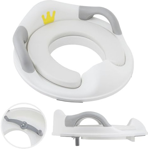 ALMAR Baby Adaptador WC Asiento Reductor de Inodoro para Niños – Entrenador de Baño con asas y respaldo, Cojín Acolchado y Diseño Antideslizante – Universal