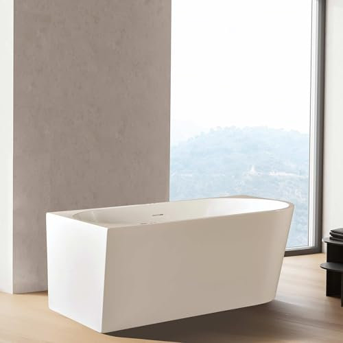 Belvit Vasca da bagno angolare semi-indipendente sinistra in acrilico bianco lucido con scarico e pasta a scatto 170 x 78 cm