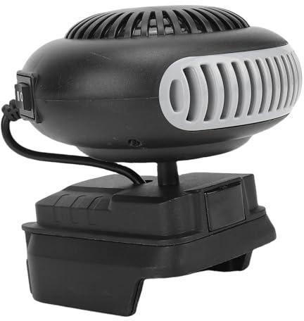 Fockety Ventilador calefactor para coche, 21V, 170W, 2 velocidades, desempañador de ventanas para coche, calefactor portátil alimentado por batería para camiones, uso en interiores