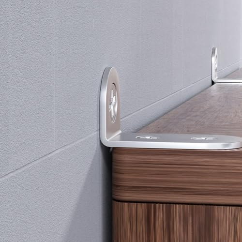 MonoSora Dispositivo antivuelco de seguridad infantil, juego de 12 soportes en ángulo recto para muebles, accesorios de montaje de hierro plateado con acabado galvanizado