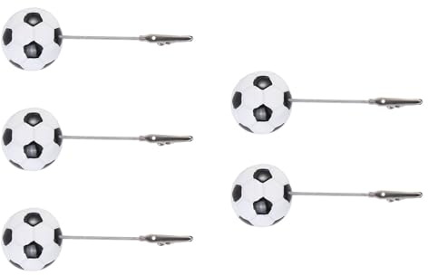 Toyvian 5 Pezzi Clip Fotografica Calcio in Resina e Metallo a Forma di Palla, Morsetto per Foto Fai da Te, Decorazione Sportiva per Casa e Ufficio