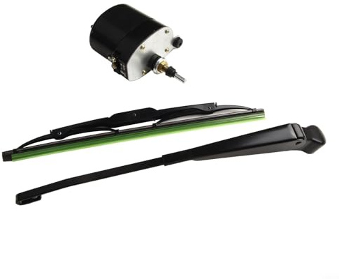 Gruppo motore tergicristallo 12 V con bracci e lama – per trattori, barche, roulotte, – 400 mm, 105°