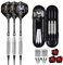 sanfeng Dartpfeile mit kunststoffspitze für elektronische dartscheibe 3 Stück, 18 Gramm E Dartpfeile Softdarts (16 Gramm Dart Pfeile), 6 Schwarz Shafts 6 Flights 50 Spitzen 50 Anti-Lose Gummiringe