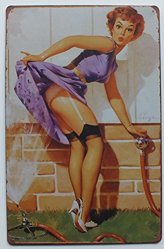 Tin Metal Sign Plaque Pub Bar Vintage Retro Wall Decor Poster Home Club Tavern Door Wall (30 x 20 cm) - UK Company (115 Sprinkler Girl)