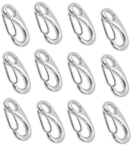 12x Marine Boat 316 Stainless Steel Spring Snap Hook 2 inch - Heavy Duty Quick Link Carabiner Buckle Eye Shackle