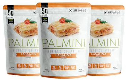 Palmini Lasagna Sheets | Low-Carb, Low-Calorie Hearts of Palm Lasagna Sheet | Keto, Gluten Free, Vegan, Non-GMO | As seen on Shark Tank |(12 Ounce - Pack of 3)
