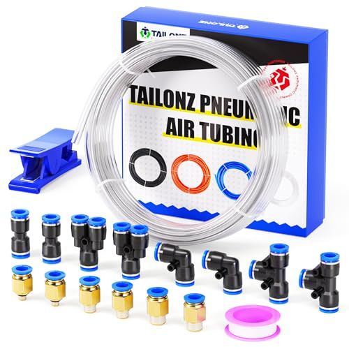 TAILONZ PNEUMATIC klar 6 mm OD 4 mm ID polyuretan PU luftslang rör rör sats 10 m 10 m