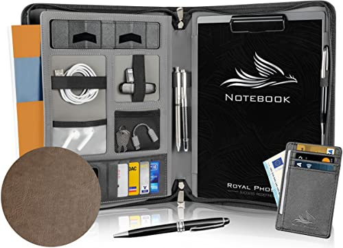 Royal Phoenix® Business skrivmapp A4 'Eagle' – högkvalitativ dokumentmapp Mocha