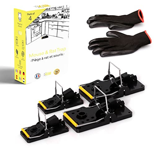 KALIGEN® ✮ Ratten- und Mäusefalle ✮ | Profi-Rattenfalle, leistungsstark und wiederverwendbar | Rattenfalle XXL x 5 + Mauseklappe x 5 | Gorilla Trap | 100 % effektiv | 100 % Kunststoff 0 Gift (4 Stück)