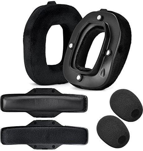 Yaowanguan A40 TR Ear Cushions - Replacement Earpads Headbands for ASTRO Gaming A40 TR Wired Gaming Headset,Microphone Foam,Ear Covers/Cups/Pads,A40 TR Accessories,Added Thickness(Black Velvet)