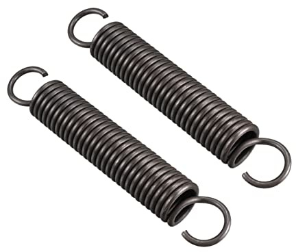 QUARKZMAN 110mm Libero Lunghezza Doppio Gancio Tensione Molla x 2 Pezzi Metallo Estensione Elicoidale Molla Spirale per Industriale Macchine, [Nero]