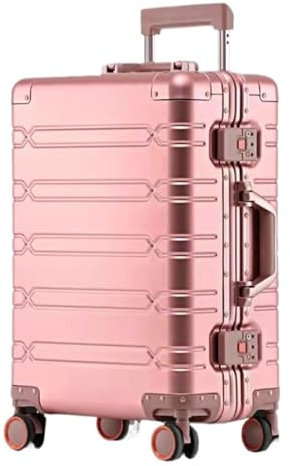 Koffer Trolley Reisekoffer Handgepäck Aluminium-Magnesium-Metall-Hartschalenkoffer, Rollwagen, Reisegepäck, Großes Fassungsvermögen Rollkoffer (Color : A, Size : 24inch)