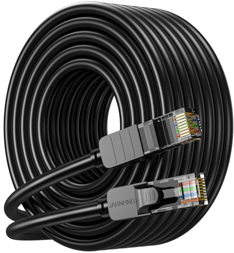 JARNHNG Cat 6 Ethernet Cable20m, High Speed 10Gbps Internet Cable, Black RJ45 LAN Patch Cables, Long Ethernet Cables are Suitable for Games, Computers, TV, Routers, Modem, Patch Panel, Switch