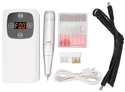 Perceuse à Ongles électrique, Polisseuse à Ongles électrique pour Soins des Ongles, Outil de Manucure et Pédicure Portable avec Perles de Lampe, Lime à Ongles électrique