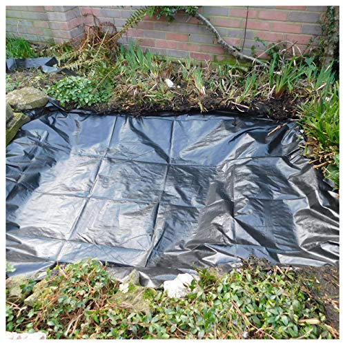 Grande rivestimento per laghetto con base per laghetto gratuito, 4,5 m x 3 m, impermeabile, in PVC, per giardino e piscina, membrana paesaggistica rinforzata, ideale per laghetti e giochi d'acqua