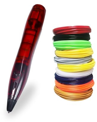 LIHUACHEN Juego de lápices 3D para niños con filamento PLA de 24 colores, lápiz de impresión 3D con botón de control de sensor de luz, cable USB, 2 protectores de dedos, plantillas y base de dibujo