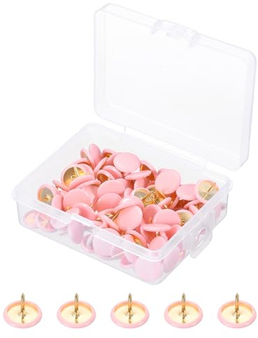 PATIKIL Rundhet tryckstift, 200 st tumstift plast dekorativa stift för korkbräda, bild, gör-det-själv för hem, kontor, rosa